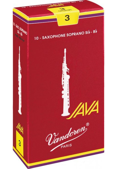 Vandoren Java Red Soprano Sax Reeds 10 Per Box 